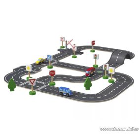   PlayTive (lupilu) City Road Set Fa autópálya szett, városi - utca készlet, 35 darabos