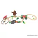 PlayTive Farm Train Set Parasztház fa vasútkészlet, istállóval és malommal, 43 részes