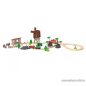   PlayTive Farm Train Set Parasztház fa vasútkészlet, istállóval és malommal, 43 részes