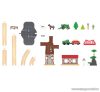 PlayTive Farm Train Set Parasztház fa vasútkészlet, istállóval és malommal, 43 részes
