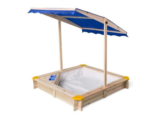 Gyermek homokozó fagyizó játéksarokkal és műanyag tárolóedényekkel