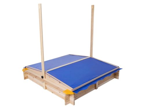 lupilu (Playtive) HG06951 Tömör fából készült homokozó tetővel és fagyizóval, 118 x 118 x 118 cm