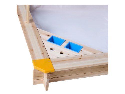 lupilu (Playtive) HG06951 Tömör fából készült homokozó tetővel és fagyizóval, 118 x 118 x 118 cm