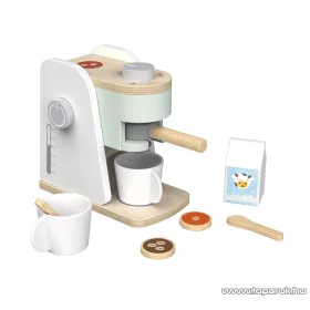   PlayTive KU-12903 Játék fa kávéfőző gép készlet kávépárnával, tejes dobozzal, kanállal, műanyag csészével (9 részes)