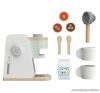 PlayTive KU-12903 Játék fa kávéfőző gép készlet kávépárnával, tejes dobozzal, kanállal, műanyag csészével (9 részes)