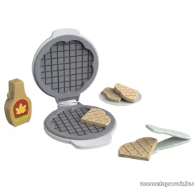   PlayTive KU-12905 Játék fa gofrisütő készlet gyerekeknek, tányérral, gofrival, sütifogóval, juharsziruppal (8 részes)