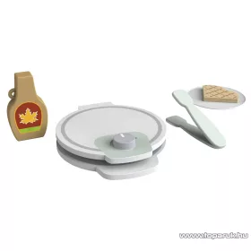   PlayTive KU-12905 Játék fa gofrisütő készlet gyerekeknek, tányérral, gofrival, sütifogóval, juharsziruppal (8 részes)