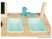 PlayTive Mud Kitchen PREMIUM Kültéri / fából készült kerti játékkonyha, sárkonyha, mosogatóval, főzőlappal, 2 polccal és tálcával, 77 x 135 x 50 cm