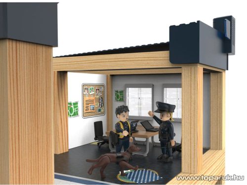 PlayTive POLICE STATION Rendőrség építő játék készlet, fény- és hangeffektusokkal, 167 részes