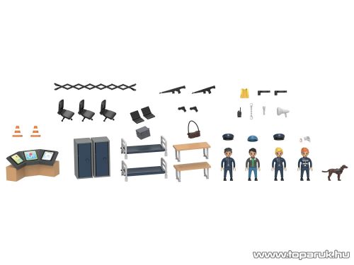 PlayTive POLICE STATION Rendőrség építő játék készlet, fény- és hangeffektusokkal, 167 részes