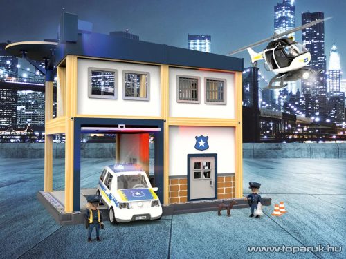 PlayTive POLICE STATION Rendőrség építő játék készlet, fény- és hangeffektusokkal, 167 részes