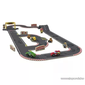   PlayTive Racetrak Road Set Fa autópálya szett, versenypálya készlet, 37 darabos