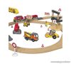 PlayTive Construction Site Train Set vasútkészlet mozdonnyal, munkagépekkel és daruval, 59 részes