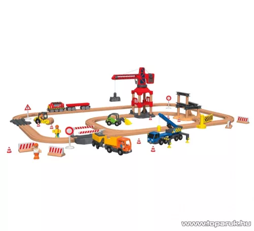 PlayTive Construction Site Train Set vasútkészlet, 68 részes