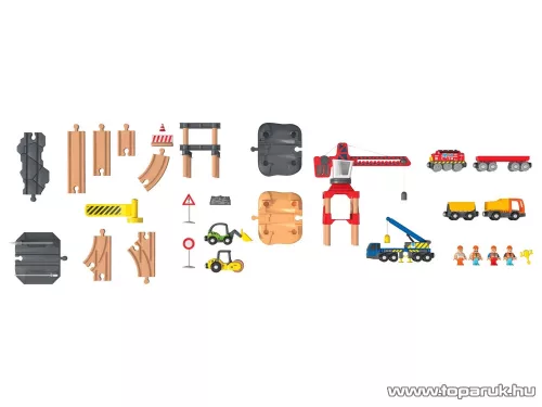 PlayTive Construction Site Train Set vasútkészlet, 68 részes