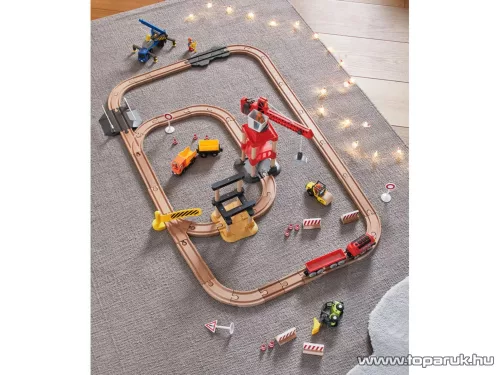 PlayTive Construction Site Train Set vasútkészlet, 68 részes