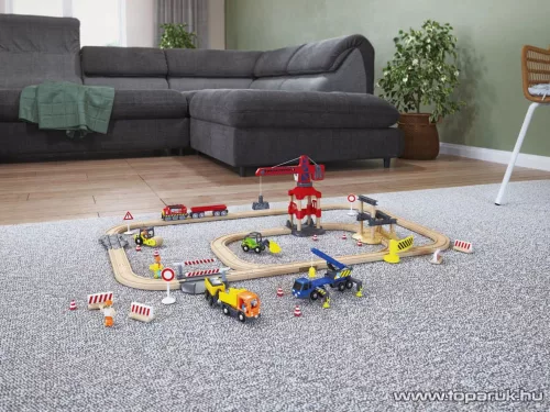 PlayTive Construction Site Train Set vasútkészlet, 68 részes