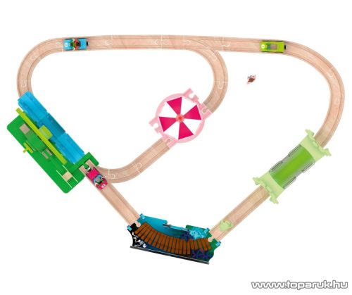 PlayTive Amusement Park Glow in the Dark vidámpark vasútkészlet óriáskerékkel és körhintával, 32 részes