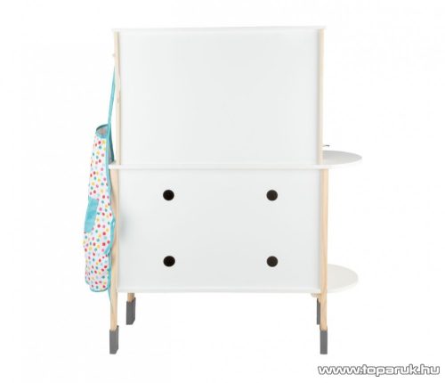 PlayTive Világító, hangot adó fa játékkonyha, hűtővel, sütővel, mikrohullámú sütővel, mosogatóval, elekromos főzőlappal és kiegészítőkkel, 77 x 30 x 103 cm