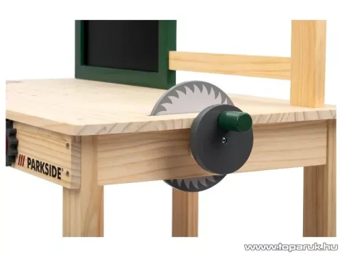 Playtive HG12532 OUTDOOR Workbench Kültéri, fából készült ParkSide játék munkapad, szerelőasztal szerszámokkal, 36 részes
