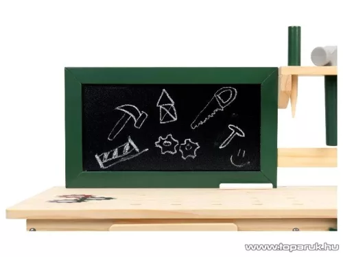 Playtive HG12532 OUTDOOR Workbench Kültéri, fából készült ParkSide játék munkapad, szerelőasztal szerszámokkal, 36 részes