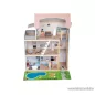   (SZÁLLÍTÁSI SÉRÜLT / K225490) PlayTive 3 szintes XXL elektromos világító rózsaszín fa babaház lépcsővel, lifttel és bútorokka, 64 x 80 x 31 cm, 54 részes