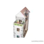   (SZÁLLÍTÁSI SÉRÜLT / K225490) PlayTive 3 szintes XXL elektromos világító rózsaszín fa babaház lépcsővel, lifttel és bútorokka, 64 x 80 x 31 cm, 54 részes