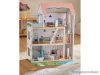 PlayTive 3 szintes XXL elektromos világító rózsaszín fa babaház lépcsővel, lifttel és bútorokka, 64 x 80 x 31 cm, 54 részes