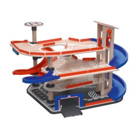   Lupilu (PlayTive) XL 4 emeletes (szintes) Fa parkolóház, 2 db autóval, helikopter leszállóval, jármű lifttel