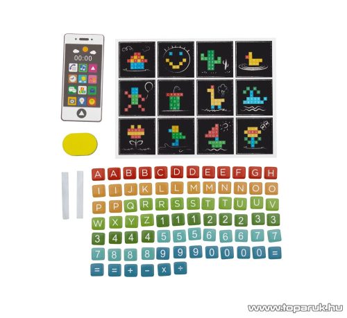 PlayTive Készségfejlesztő mágneses fából készült oktató laptop és mobiltelefon