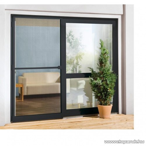 Livarno Home QA801/BK Komplett nyitható szúnyoghálós ajtó alumínium kerettel, rovarhálóval, zsanérokkal, 210 x 100 cm, antracit