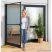 Livarno Home Komplett nyitható szúnyoghálós ajtó alumínium kerettel, rovarhálóval, zsanérokkal, 210 x 100 cm, antracit