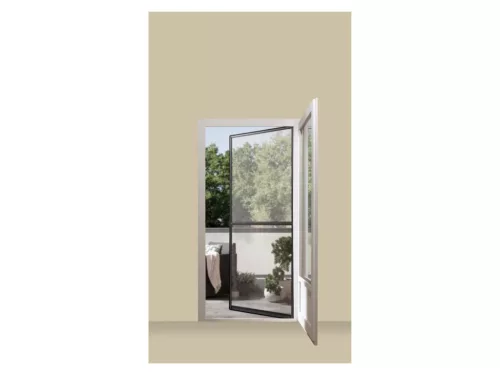 Livarno Home QA801/BK Komplett nyitható szúnyoghálós ajtó alumínium kerettel, rovarhálóval, zsanérokkal, 210 x 100 cm, antracit