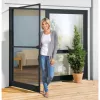 Livarno Home QA801/BK Komplett nyitható szúnyoghálós ajtó alumínium kerettel, rovarhálóval, zsanérokkal, 210 x 100 cm, antracit