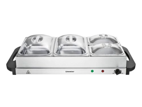 SilverCrest SBW 300 A2 INOX büfé melegítő rozsdamentes acéltálakkal és fedőkkel