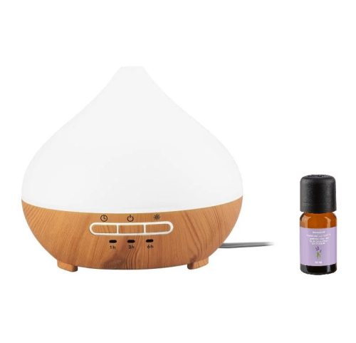 Váltakozó színű LED fényhatás SilverCrest aromalámpán párásítás közben