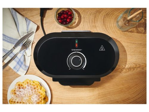 SilverCrest SDW 1200 C1 Dupla gofrisütő, ILAG tapadásgátló bevonattal, fekete, 1200 W