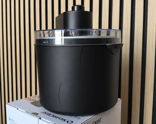 (SZÁLLÍTÁSI SÉRÜLT / K638304) SilverCrest SECM 12 F2 BLACK Elektromos fagyigép, házi sorbet és fagylaltkészítő gép, 1,65 liter (700g / 1000 ml jégkrémhez), 12 W, fekete