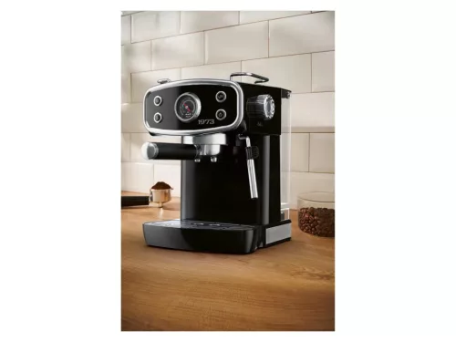 SilverCrest SEMR 1400 B1 BK Retro 1973 eszpresszó cappuccino 2 csészés presszó kávéfőző, 20 bar, 1400 W, tejhabosítóval, fekete