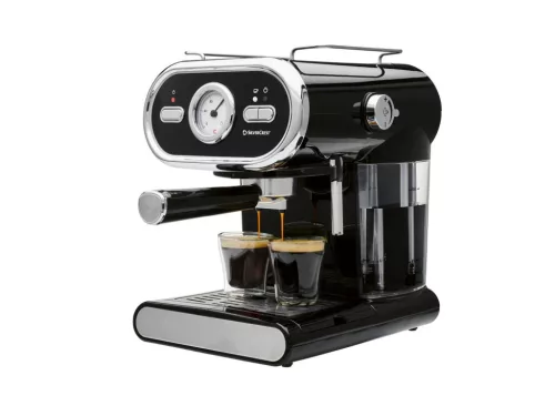 SilverCrest SEM 1100 E1 BLACK Eszpresszó cappuccino 2 csészés presszó kávéfőző, fekete, 1100 W
