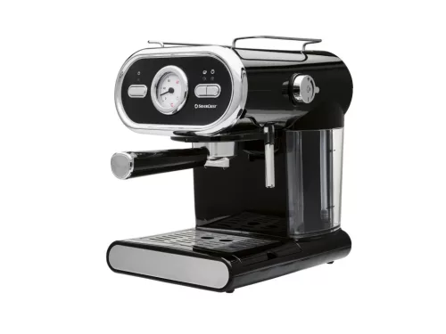 SilverCrest SEM 1100 E1 BLACK Eszpresszó cappuccino 2 csészés presszó kávéfőző, fekete, 1100 W