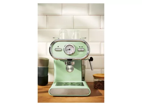 SilverCrest SEM 1100 E1 GREEN Eszpresszó cappuccino 2 csészés presszó kávéfőző, pisztácia zöld, 1100 W