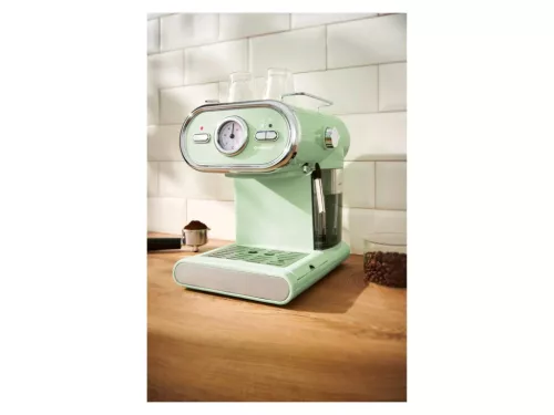 SilverCrest SEM 1100 E1 GREEN Eszpresszó cappuccino 2 csészés presszó kávéfőző, pisztácia zöld, 1100 W