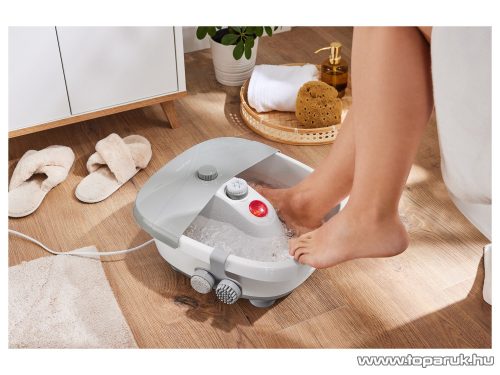 SilverCrest SFB 80 A3 Foot Spa lábfürdő, lábpezsgőfürdő, lábmasszírozó, 3 feltéttel, világos szürke