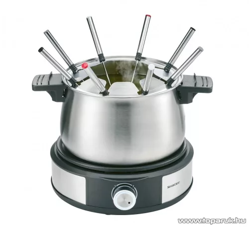 SilverCrest SFE 1500 D3 INOX Elektromos 8 személyes fondü készlet, max 3 liter, 1500W, rozsdamentes acél