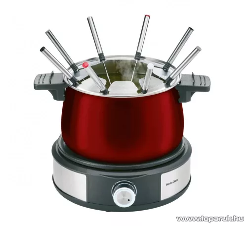 SilverCrest SFE 1500 D3 RED Elektromos 8 személyes fondü készlet, max 3 liter, 1500W, piros