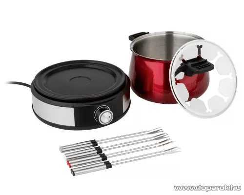 SilverCrest SFE 1500 D3 RED Elektromos 8 személyes fondü készlet, max 3 liter, 1500W, piros