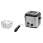   (BONTOTT / K738960) SilverCrest SFM 840 B2 INOX nemesacél mini olajsütő, 1-2 személyes fritőz, 1.2 literes, 840 W