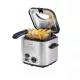 SilverCrest SFM 840 B2 INOX nemesacél mini olajsütő, 1-2 személyes fritőz, 1.2 literes, 840 W