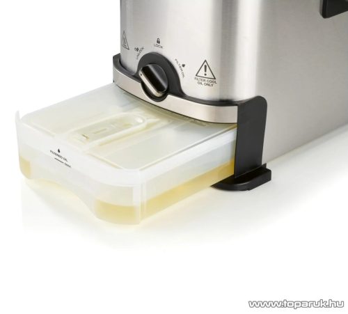 SilverCrest SFO 2000 A1 INOX nemesacél olajsütő, fritőz, olajleresztő tartállyal, 3 literes, 2000 W